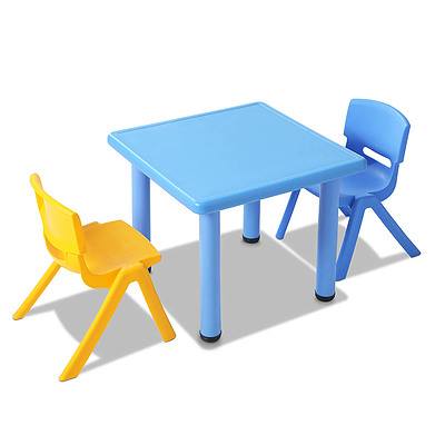 3 Piece Kid's Study Table and Chair Set - Blue - Free Shipping
