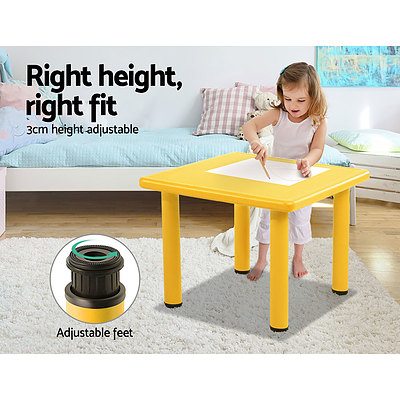 60x60cm Kids Children Activity Study Desk Yellow Table & 4 Chairs Mixed - Brand New - Free Shipping