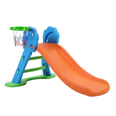 Kids Slide with Basketball Hoop with Ladder Base Outdoor Indoor Playground Toddler Play - Brand New - Free Shipping
