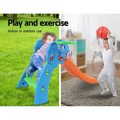 Kids Slide with Basketball Hoop Outdoor Indoor Playground Toddler Play - Brand New - Free Shipping