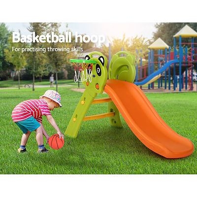 Kids Slide Basketball Hoop Activity Center Outdoor Toddler Play Set Orange - Brand New - Free Shipping