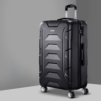 28 Luggage Sets Suitcase Trolley Travel Hard Case Lightweight Black
