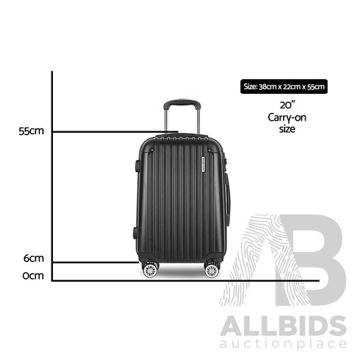 20inch Lightweight Hard Suit Case Luggage Black
