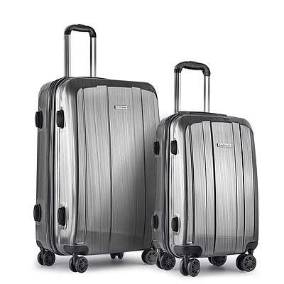 Set of 2 Premium Hard Shell Travel Luggage with TSA Lock - Grey - Brand New - Free Shipping