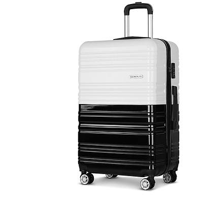 Lightweight Hard Suit Case Luggage Black & White