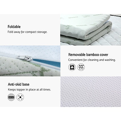 Cool Gel Memory Foam Mattress Topper Bamboo Cover 5CM 7-Zone Double - Brand New - Free Shipping