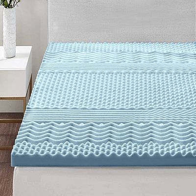 Cool Gel Memory Foam Mattress Topper Bamboo Cover 5CM 7-Zone Double - Brand New - Free Shipping