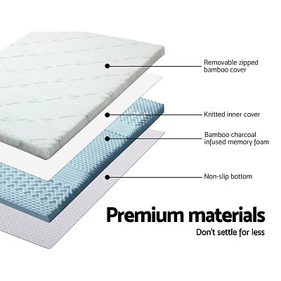 Cool Gel Memory Foam Mattress Topper Bamboo Cover 8CM 7-Zone King - Brand New - Free Shipping