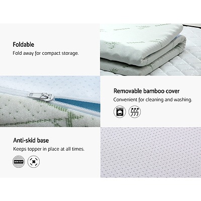 Giselle Bedding Cool Gel Memory Foam Mattress Topper Bamboo Cover 8CM 7-Zone Queen - Brand New - Free Shipping