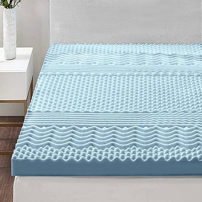 Cool Gel Memory Foam Mattress Topper Bamboo Cover 8CM 7-Zone Queen - Brand New - Free Shipping
