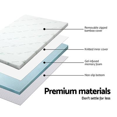 Cool Gel Memory Foam Mattress Topper Bamboo Cover 5CM Double - Brand New - Free Shipping