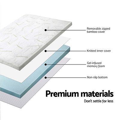 Cool Gel Memory Foam Mattress Topper w/Bamboo Cover 8cm - King - Brand New - Free Shipping