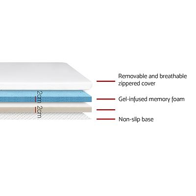 Queen Size Dual Layer Cool Gel Memory Foam Topper - Free Shipping