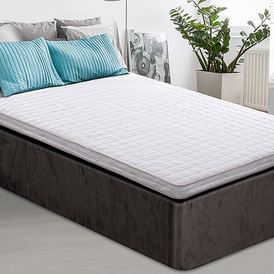Memory Foam Mattress Topper Bed Underlay Cover King Single 7cm - Brand New - Free Shipping