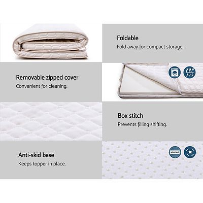 Memory Foam Mattress Topper Bed Underlay Cover Queen 7cm - Brand New - Free Shipping