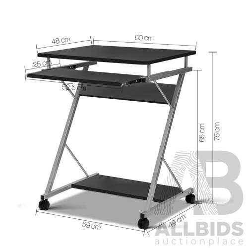 Metal Pull Out Table Desk - Black - Brand New - Free Shipping