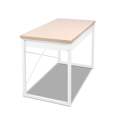 Metal Desk with Drawer - White with Wooden Top - Brand New - Free Shipping