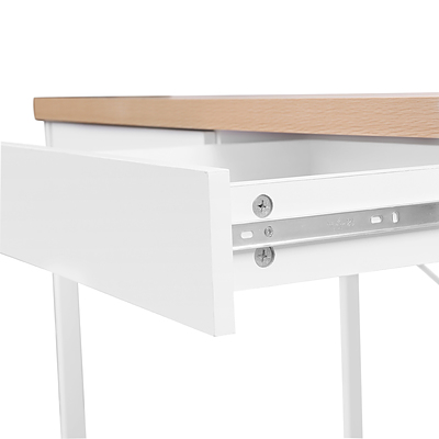 Metal Desk with Drawer - White with Wooden Top - Brand New - Free Shipping
