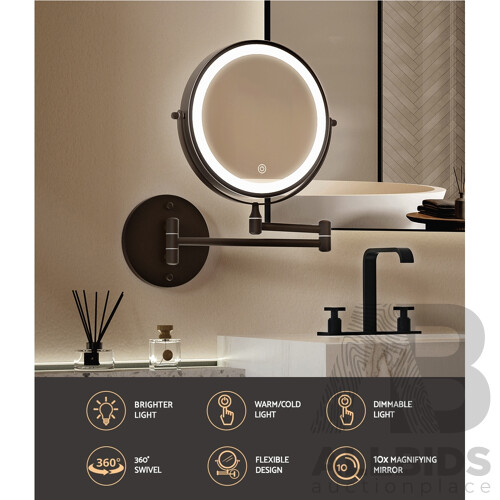 Extendable Makeup Mirror 10X Magnifying Double-Sided Bathroom Mirror BR - Brand New - Free Shipping