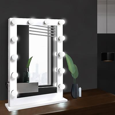 Make Up Mirror with LED Lights - White