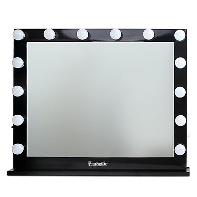 Make Up Mirror with LED Lights - Black