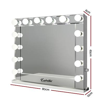 Make Up Mirror with LED Lights - Silver