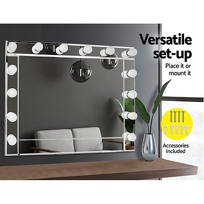 Make Up Mirror with LED Lights - Silver