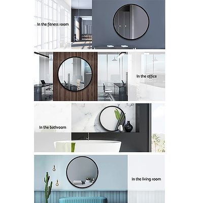 Embellir Round Wall Mirror 70cm Makeup Bathroom Mirror Frameless - Brand New - Free Shipping