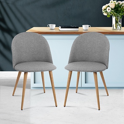 2 X Dining Chairs Light Grey - Brand New - Free Shipping