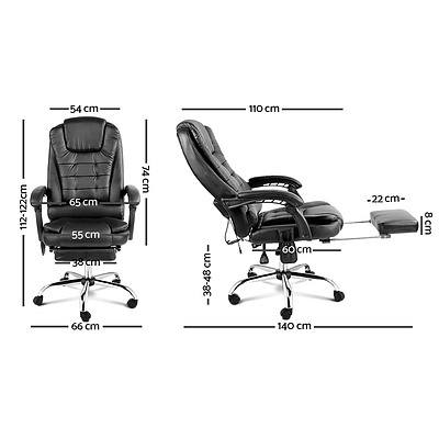 8 Point Reclining Message Chair - Black - Free Shipping