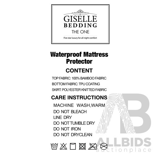 Giselle Bedding King Size Waterproof Bamboo Mattress Protector - Free Shipping