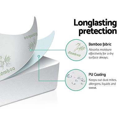 Bamboo Mattress Protector Single - Brand New - Free Shipping