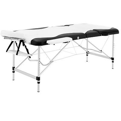 3 Fold Portable Aluminium Massage Table - Black & White - Brand New - Free Shipping