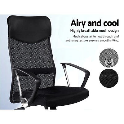 PU Leather Mesh High Back Office Chair - Black - Brand New - Free Shipping