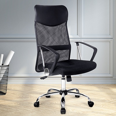 PU Leather Mesh High Back Office Chair - Black - Brand New - Free Shipping