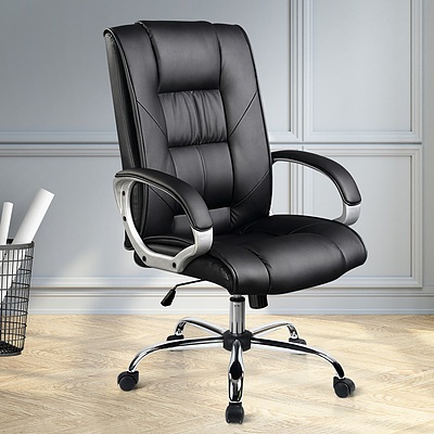 Executive PU Leather Office Desk Computer Chair - Black - Brand New - Free Shipping