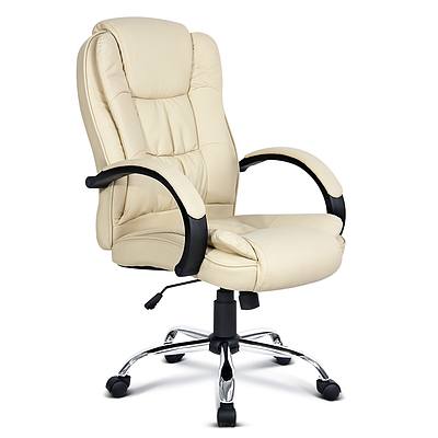 Executive PU Leather Office Computer Chair - Beige - Brand New - Free Shipping