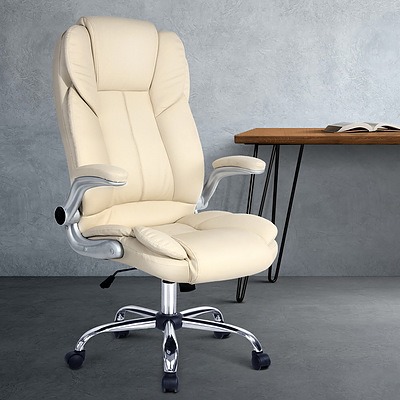 PU Leather Executive Office Desk Chair - Beige - Brand New - Free Shipping