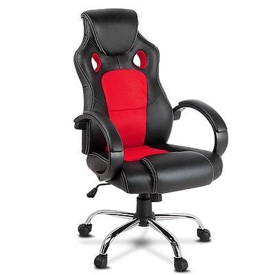 Racing Style PU Leather Office Chair - Red - Free Shipping