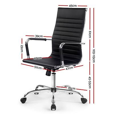 Eames Replica Office Chair Executive High Back Seating PU Leather Black - Brand New - Free Shipping