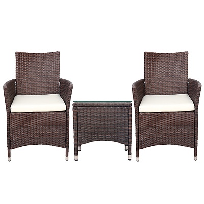 3-piece Outdoor Chair and Table Set Brown - Brand New - Free Shipping