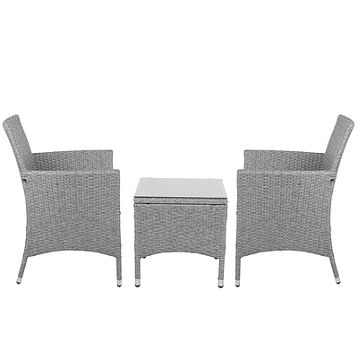 3-piece Outdoor Chair and Table Set Grey - Brand New - Free Shipping