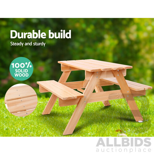 Kids Wooden Picnic Bench Set - Brand New - Free Shipping