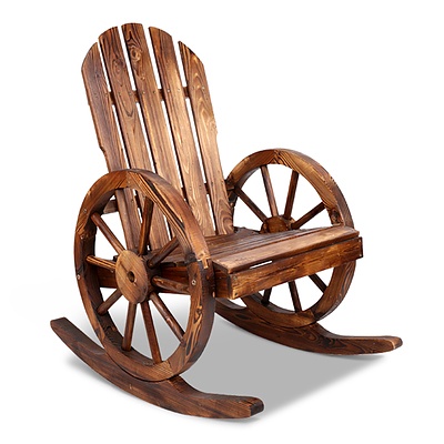 Wagon Wheels Rocking Chair - Brown - Brand New - Free Shipping