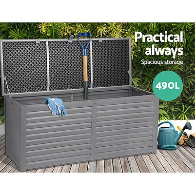 Outdoor Storage Box Bench Seat Garden Sheds Chest 490L - Brand New - Free Shipping