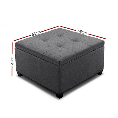 Storage Ottoman Blanket Box Linen Foot Stool Chest Couch Bench Toy Rest - Brand New - Free Shipping