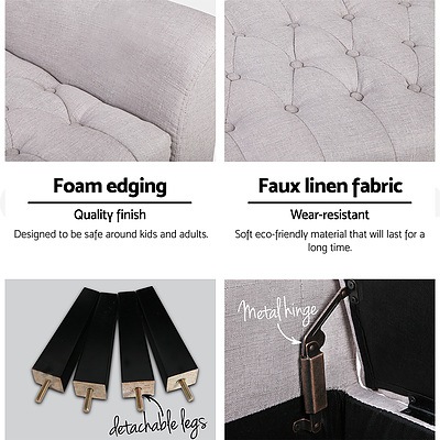 Fabric Storage Ottoman - Beige - Brand New - Free Shipping