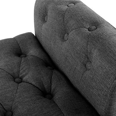 Artiss Fabric Storage Ottoman - Grey - Brand New - Free Shipping