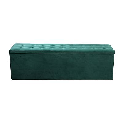 Storage Ottoman Blanket Box Velvet Foot Stool Rest Chest Couch Green - Brand New - Free Shipping