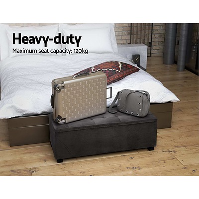 Storage Ottoman Blanket Box Foot Stool Velvet Chest Toy Large Rest Couch - Brand New - Free Shipping